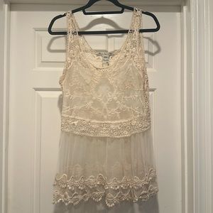 American Rag Sheer crochet lace top